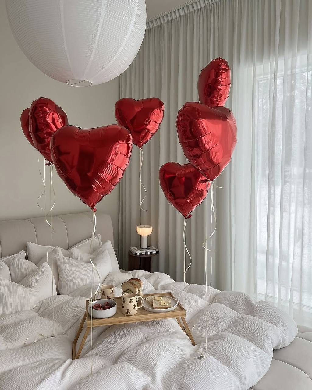 Бумажная гирлянда из сердечек